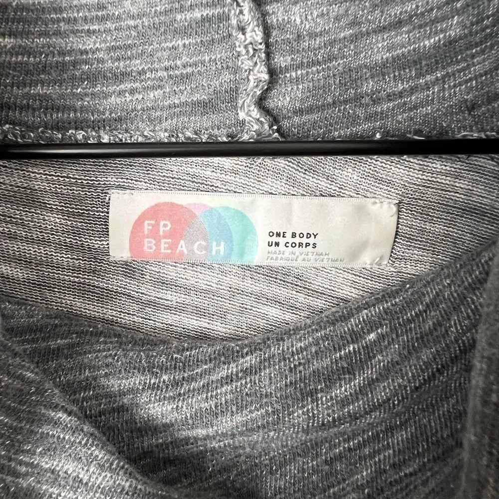 Free People Beach Womens One Size Gray 3/4‎ Sleeve Cowl Neck Tunic Top